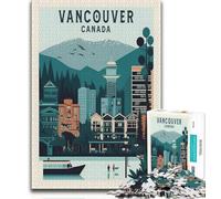1000 Piece Jigsaw Puzzles Vancouver Canada Travel,Stress Reliever Difficult Challenge Every Piece Is Unique - Challenging Family Fun Game (38x26cm)