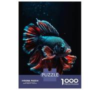 1000-piece Jigsaw Puzzles Vibrant Betta Fish Jigsaws for Adults Brain Teaser Game Improve Memory Unique Gifts for Birthday And Christmas 52x38cm/1000pcs