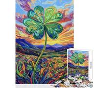 1000 Piece Jigsaw Puzzles Vibrant Clover Landscape Adult Jigsaw Puzzle Brain Teaser Game Analysis And Logic Unique Birthday And Gifts (Size 38x26cm)