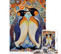 1000 Piece Jigsaw Puzzles Vibrant Penguin Duo Adult Jigsaw Puzzle Brain Teaser Game Analysis And Logic Unique Birthday And Gifts (Size 38x26cm)