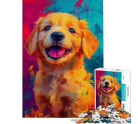 1000 Piece Jigsaw Puzzles Vibrant Puppy Joy Brain Intelligence Challenge Addictive Toys Educational Games Home Art Decor Gifts Birthday (size 75x50cm)