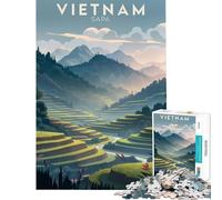 1000 Piece Jigsaw Puzzles Vietnam Sapa Travel Addictive Toys to Cultivate Patience Hands-on Game for The Whole Family Funny Gifts (Size 38x52cm)