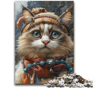 1000 Piece Jigsaw Puzzles Viking Cat, for Age 14 Years And over Home Decor As A Gift for The Whole Family And Friends 26X38CM