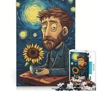 1000-piece Jigsaw Puzzles Vincent Van Gogh Starry Night Meme Toy Wall Decor Challenging To Complete Improving Love between Couples 38x52cm