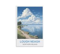 1000 Piece Jigsaw Puzzles,Vintage Lough Neagh Northern Ireland Postersfor Adult Educational Game Challenge Toy 1000 Pieces Puzzle for Adults Kids 38x26CM