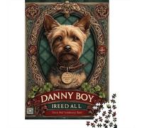 1000 Piece Jigsaw Puzzles- Vintage Yorkshire Terrier Art Print Jigsaw for Adults Brain Teaser Game Difficult Challenge Stress Reduction Gifts 38x26cm/1000pcs