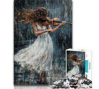 1000 Piece Jigsaw Puzzles Violin Playing Oil Painting Teenager Jigsaw,Challenging Game Gifts for Is Ideal As A Gift for The Whole Family (size 38x26cm)
