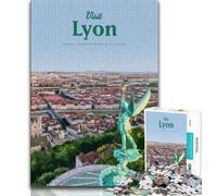 1000 Piece Jigsaw Puzzles Visit Lyon,Stress Reliever Difficult Challenge Every Piece Is Unique - Challenging Family Fun Game (75x50cm)