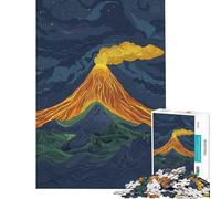 1000 Piece Jigsaw Puzzles Volcano Eruption Night for Birthday, Chrismas Wall Decoration Educational Toy for And 14 Years And over (50x75cm)