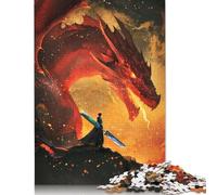 1000 Piece Jigsaw Puzzles Warrior Vs Dragon Puzzles for Adults & Paper Puzzles Educational Puzzle Family Game 1000pcs (38x26cm)