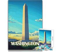 1000 Piece Jigsaw Puzzles- Washington D.C. Monument Calm Enjoyable Spare Time Fun Tight Seamless Precision Toy Size 50x75cm