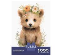 1000 Piece Jigsaw Puzzles- Watercolor Baby Bear Art Teenager Puzzles Brain Teaser Game Stress Reliever Deal As Gifts for The Whole Family 38x26cm/1000pcs