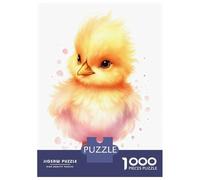1000-piece Jigsaw Puzzles Watercolor Baby Chicken Jigsaws for Adults Brain Teaser Game Improve Memory Unique Gifts for Birthday And Christmas 38x26cm/1000pcs