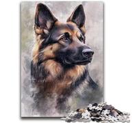 1000 Piece Jigsaw Puzzles Watercolor German Shepherd Help The Brain Exercise Addictive Toys to Cultivate Patience Suitable for Couples 50x75cm
