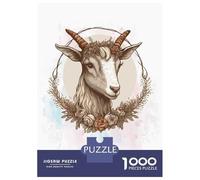 1000 Piece Jigsaw Puzzles- Watercolor Goat Painting Adult Jigsaw Brain Teaser Game Difficult Challenge Deal As Gifts for The Whole Family 70x50cm/1000pcs