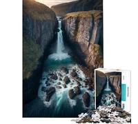 1000 Piece Jigsaw Puzzles- Waterfall Flowing for Birthday, Chrismas Enhance Memory Educational Games for 14+ Puzzle Game Offered (38x26cm)