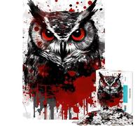 1000 Piece Jigsaw Puzzles Western Screech Owl for Birthday, Chrismas Wall Decoration Educational Toy for And 14 Years And over (38x26cm)