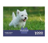1000-piece Jigsaw Puzzles Westie Puppy Jigsaws for Adults Brain Teaser Game Improve Memory Unique Gifts for Birthday And Christmas 52x38cm/1000pcs