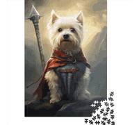 1000 Piece Jigsaw Puzzles Westie Viking Puzzles for Adults Wooden Puzzles Educational Game for Adult 1000pcs (75x50cm)