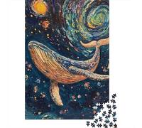 1000 Piece Jigsaw Puzzles- Whale Art Painting Ocean Jigsaw for Adults Brain Teaser Game Difficult Challenge Stress Reduction Gifts 52x38cm/1000pcs