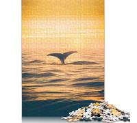 1000 Piece Jigsaw Puzzles Whale Tail in The Sea Creative Square Paper Jigsaw Puzzles for Adults 38x26cm/1000pcs