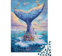 1000 Piece Jigsaw Puzzles- Whale Tail Island Adventure-1 Jigsaw for Adults Brain Teaser Game Difficult Challenge Stress Reduction Gifts 38x26cm/1000pcs
