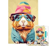 1000 Piece Jigsaw Puzzles- Whimsical Guinea Pig Learning Educational Toys for Educational Game Difficult Challenge Gifts Ideas (Size 38x26cm)