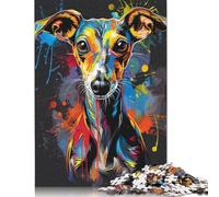 1000 Piece Jigsaw Puzzles Whippet Dog Art Puzzle Adults And Wooden Jigsaw Puzzle Family Challenging Games 1000pcs (75x50cm)