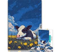 1000 Piece Jigsaw Puzzles White Cow Adult Jigsaw,Learning Educational Toys Family Games Gifts for Friends And Family 26x38cm