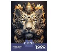 1000 Piece Jigsaw Puzzles- White Golden Tiger King Teenager Puzzles Brain Teaser Game Stress Reliever Deal As Gifts for The Whole Family 38x26cm/1000pcs