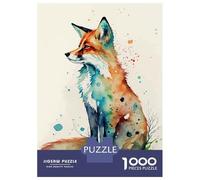 1000-piece Jigsaw Puzzles Wild Fox Watercolor Art Adult Jigsaw Hands-on Game A Work of Art Unique Gifts for Birthday And Christmas 38x26cm/1000pcs