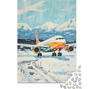 1000-piece Jigsaw Puzzles Winter Airplane Adventure Adult Jigsaw Hands-on Game A Work of Art Unique Gifts for Birthday And Christmas 38x26cm/1000pcs
