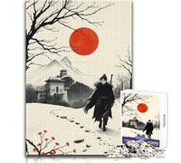 1000 Piece Jigsaw Puzzles- Winter Warrior in Asian Landscape Calm Enjoyable Spare Time Fun Tight Seamless Precision Toy Size 50x75cm