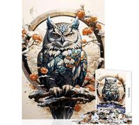 1000-piece Jigsaw Puzzles Winter Watchful Guardian Educational Toy Gift For Birthdays Family Games with Fully Interlocking Randomly Shaped Pieces (Size 50x75cm)