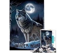 1000 Piece Jigsaw Puzzles- Winter Wolf Oil Paint Jigsaw 1000 Pieces Home Decoration Toys Difficult Hard for Is Ideal As A Gifts (38x52cm)