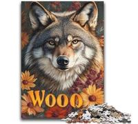 1000 Piece Jigsaw Puzzles Wolf And Sunflower Help The Brain Exercise Addictive Toys to Cultivate Patience Suitable for Couples 38x26cm