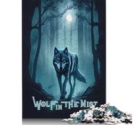 1000 Piece Jigsaw Puzzles Wolf in The Mist Jigsaw Puzzles for Adults Woodenboard Puzzles Challenging To Complete But Fun And Humorous 1000pcs (75x50cm)