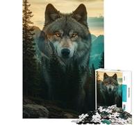 1000 Piece Jigsaw Puzzles Wolf in The Wilderness for Educational Game Challenge Toy Brain Teaser Game Perfect Decoration Gifts for Women Men (Size 50x75cm)