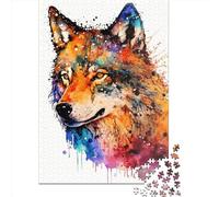 1000 Piece Jigsaw Puzzles Wolf Puzzles for Adults Wooden Puzzles Educational Game for Adult 1000pcs (75x50cm)