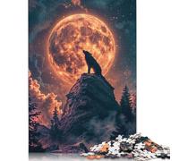 1000 Piece Jigsaw Puzzles Wolfs Lunar Serenade Square Puzzle for Adults, Paper Puzzles Learning Educational Toy 1000pcs (38x26cm)