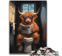 1000 Piece Jigsaw Puzzles Yak Sitting on The Toilet Help The Brain Exercise Addictive Toys to Cultivate Patience Suitable for Couples 38x26cm
