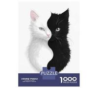 1000 Piece Jigsaw Puzzles- Yin Yang Cats Jigsaw for Adults Brain Teaser Game Difficult Challenge Stress Reduction Gifts 70x50cm/1000pcs