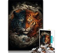 1000 Piece Jigsaw Puzzles Ying Yang Dragon And Tiger Adult Jigsaw,Learning Educational Toys Family Games Gifts for Friends And Family 26x38cm
