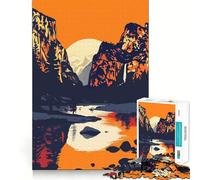 1000 Piece Jigsaw Puzzles Yosemite Sunset Art Accurate Cut Fun Mental Challenge Toy Rest Time Game Birthday Art Play (38x52cm)