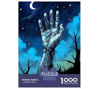1000 Piece Jigsaw Puzzles- Zombie Hand Starry Night Jigsaw Puzzle Brain Teaser Game Wall Decoration Deal As Gifts for The Whole Family 38x26cm/1000pcs