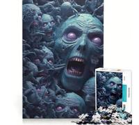 1000-piece Jigsaw Puzzles Zombie Illusion Toy Wall Decor Challenging To Complete Improving Love between Couples 38x26cm