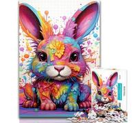 1000 Piece Jigsaw Rabbit Jigsaws Puzzles 1000 Pieces for Adults Gifts,with Matching Poster And Trivia Sheet for Age 14 26x38cm