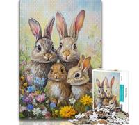 1000 Piece Jigsaw Rabbits in The Garden 1000 Piece Jigsaw Puzzles for Adults,Toys Educational Games Stress Relieving Great Gifts And Toys (26x38cm)