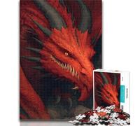 1000 Piece Jigsaw Red Dragon 1000 Piece Jigsaw Puzzle for Adults And Teenagers,Unique Home Decor And Gifts for Age 14 50x75cm