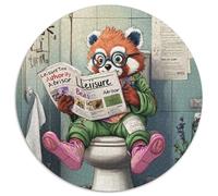 1000 Piece Jigsaw Red Panda Go Toilet Impossible Jigsaw Puzzles for Adults for Holidays, Birthdays, And Family Game Nights 67.5x67.5cm